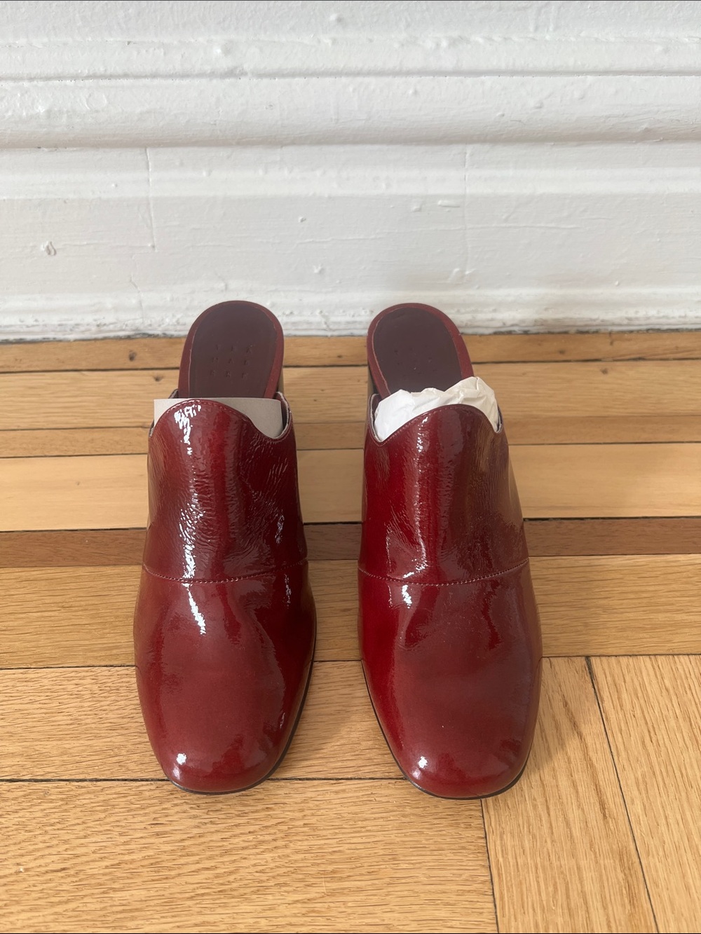 Women’s Trademark Burgundy Slip-On Leather Mules